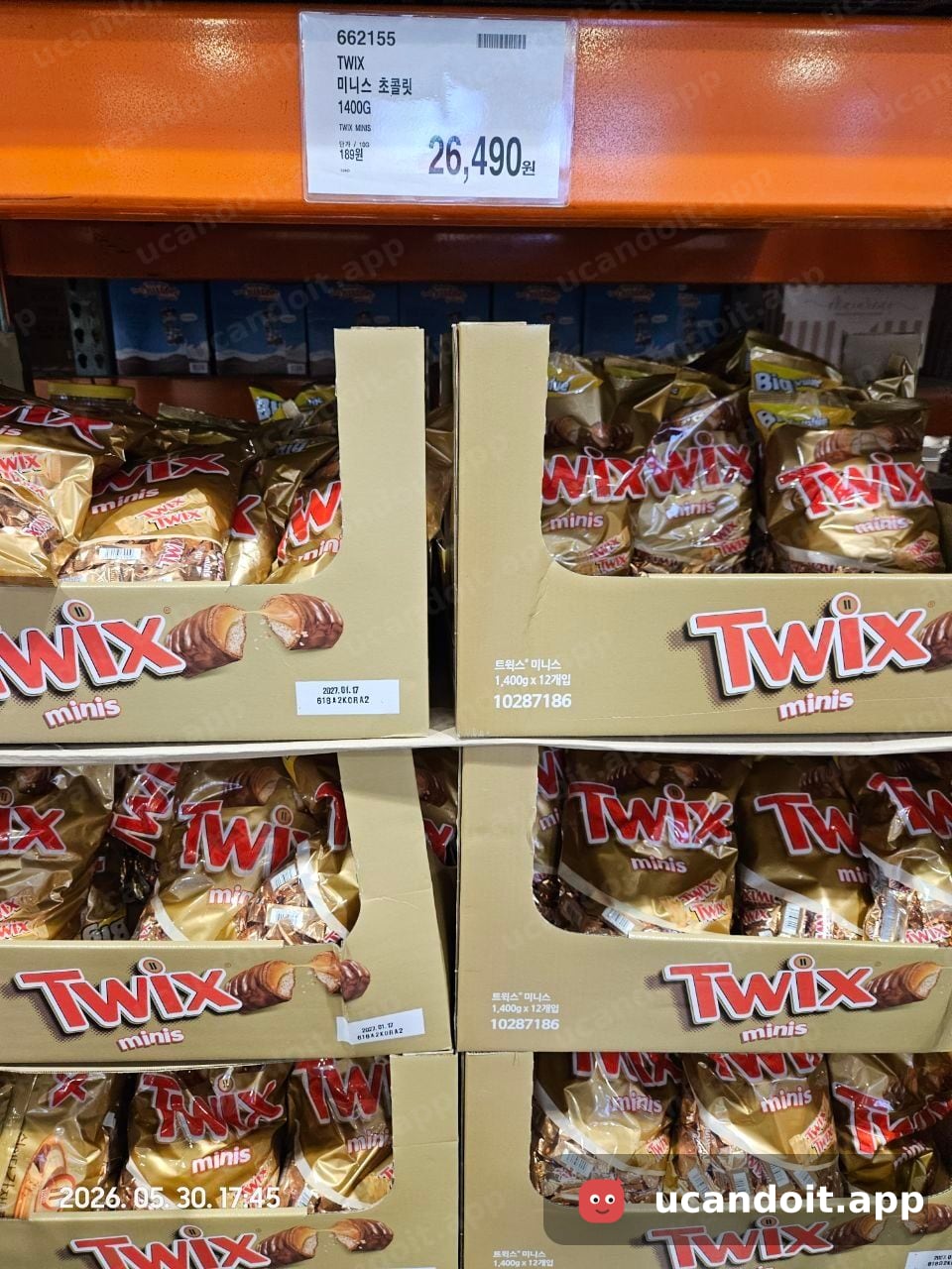 TWIX 미니스 초콜릿 1400G — 26,490원