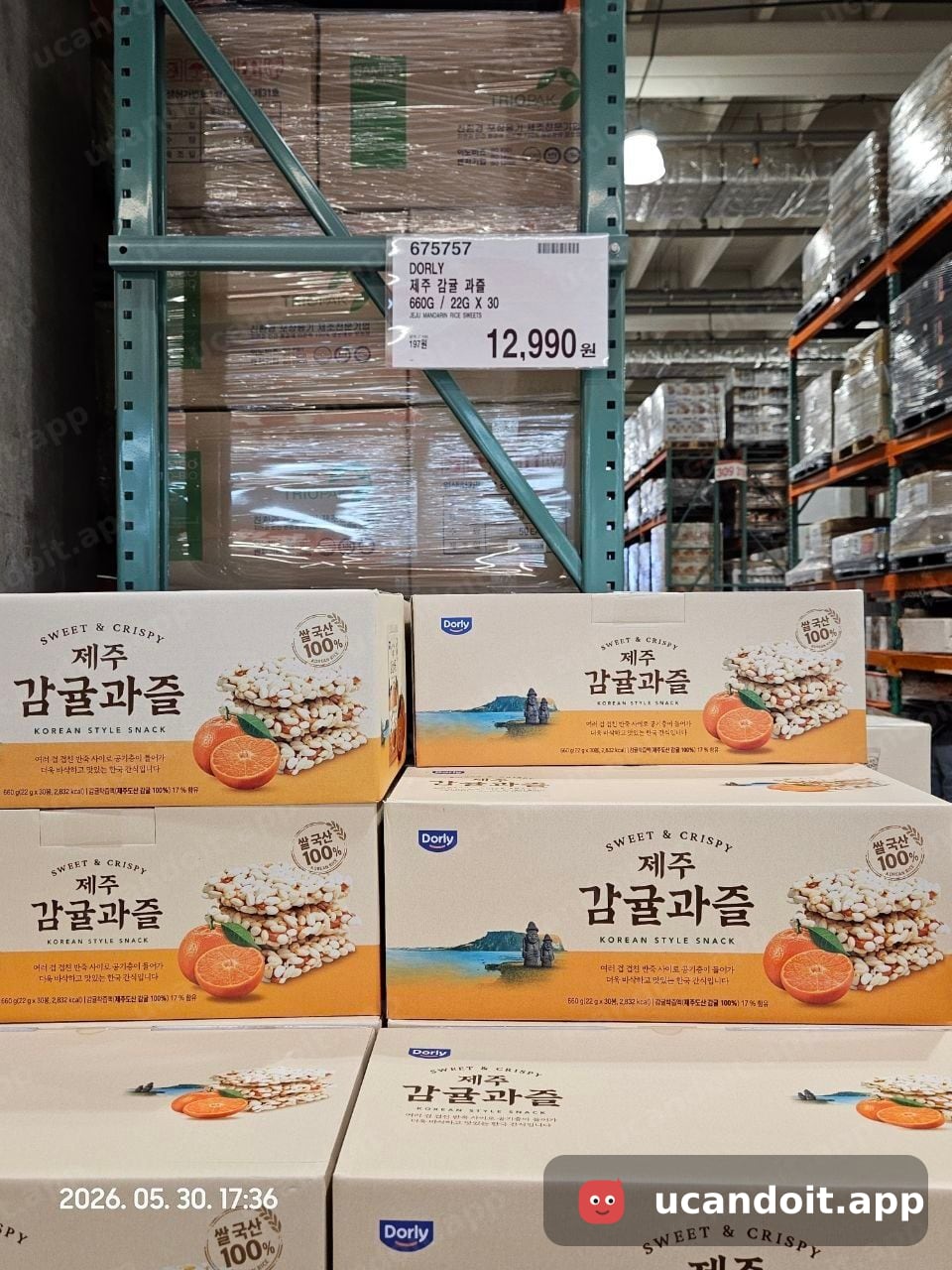 DORLY 제주 감귤과즐 660G(22G×30개) — 12,990원