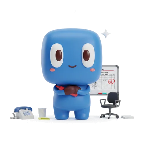 ESTJ at the office — arms crossed at the schedule, having just put a red circle around the deadline